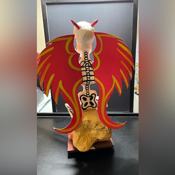Diablo Skeleton Day Of The Dead Paper Mache dia de los muertos Mexico RARE Vntg - Picture 11 of 12
